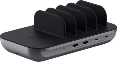 Беспроводное зарядное устройство Satechi Dock5 Multi-Device Charging Station, серый космос